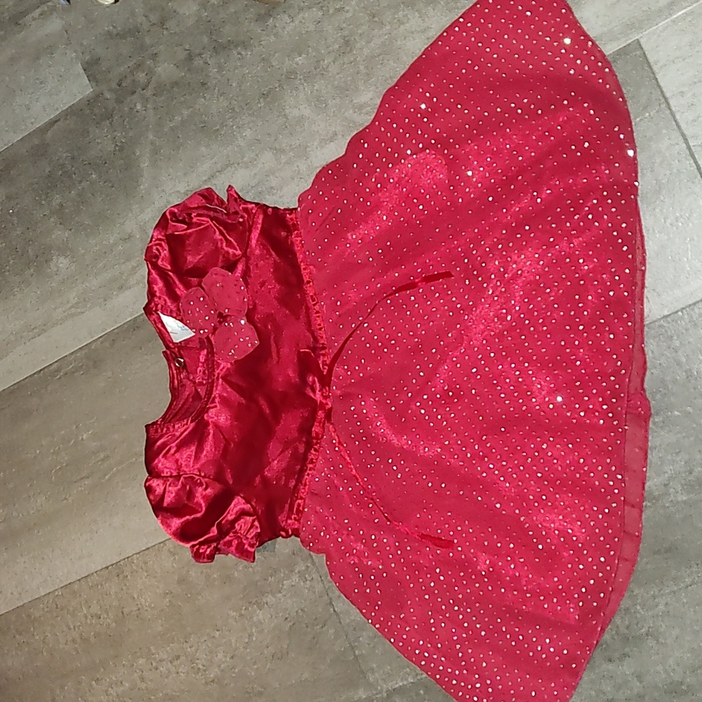 Tiny Tillia by Avon Baby Girl Red Sparkle Party Dress – Size 6–9 Months